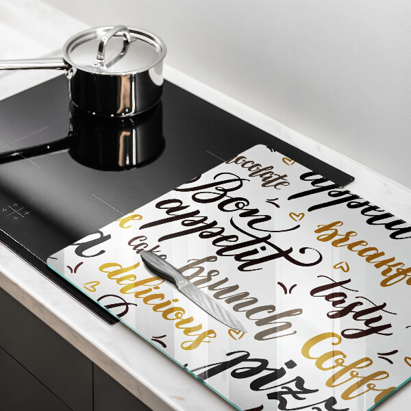 Induction hob protector Text Bon Appetit