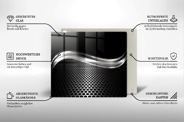 Glass worktop saver Metal structure