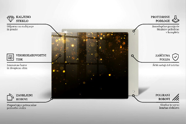 Glass worktop saver Golden glitter