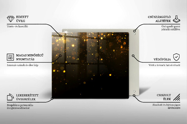 Glass worktop saver Golden glitter