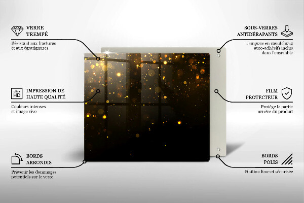 Glass worktop saver Golden glitter