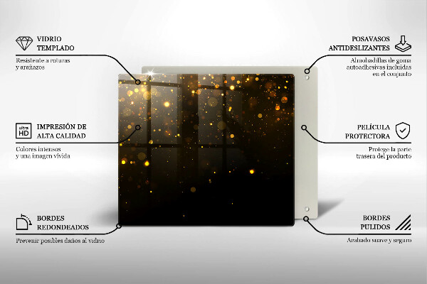 Glass worktop saver Golden glitter