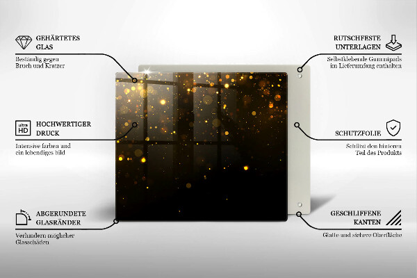 Glass worktop saver Golden glitter