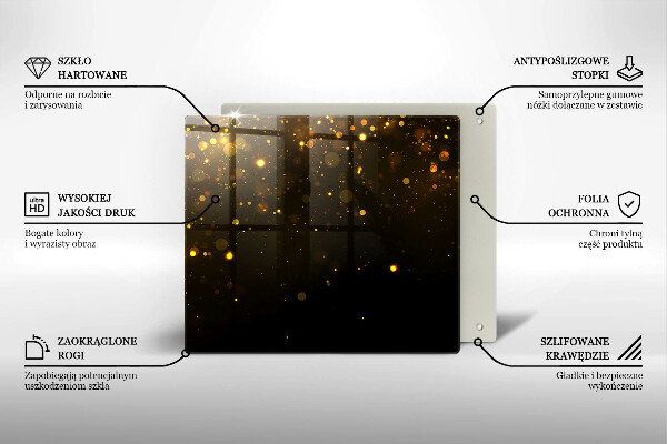 Glass worktop saver Golden glitter