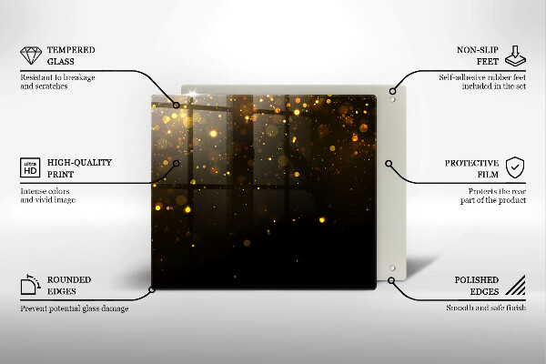 Glass worktop saver Golden glitter