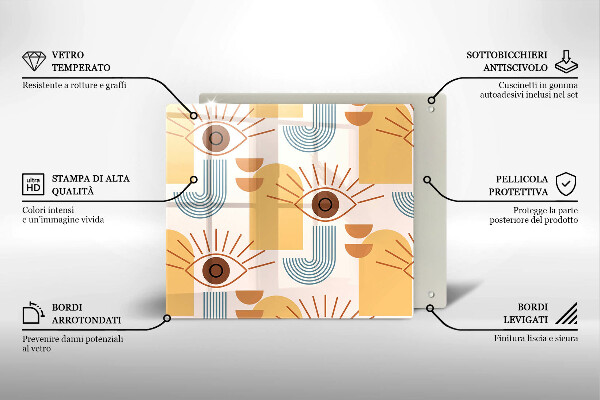 Work surface savers Boho pattern eyes