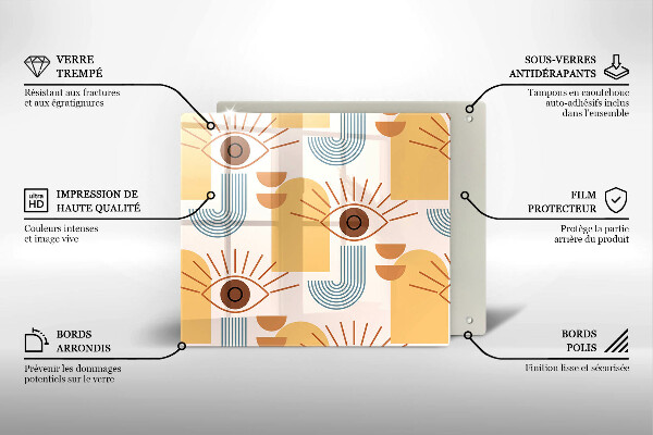 Work surface savers Boho pattern eyes