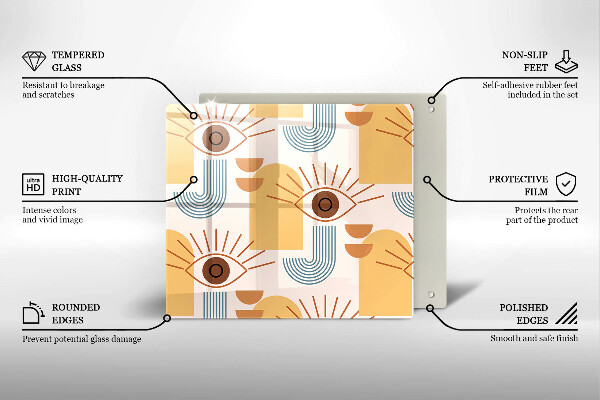 Work surface savers Boho pattern eyes