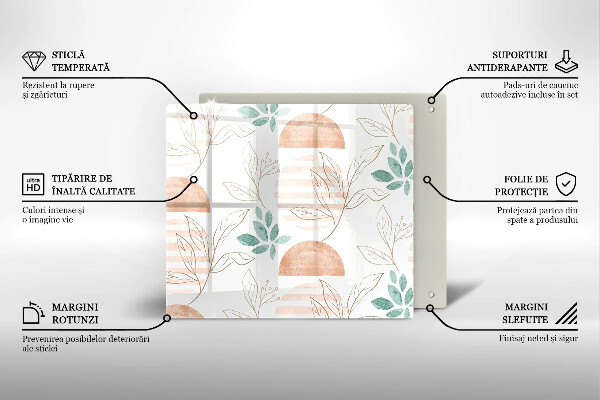 Work surface savers Boho pattern leaves