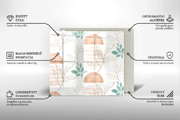 Work surface savers Boho pattern leaves