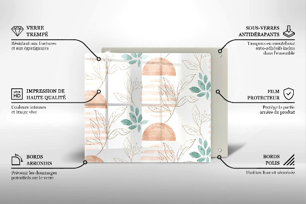 Work surface savers Boho pattern leaves