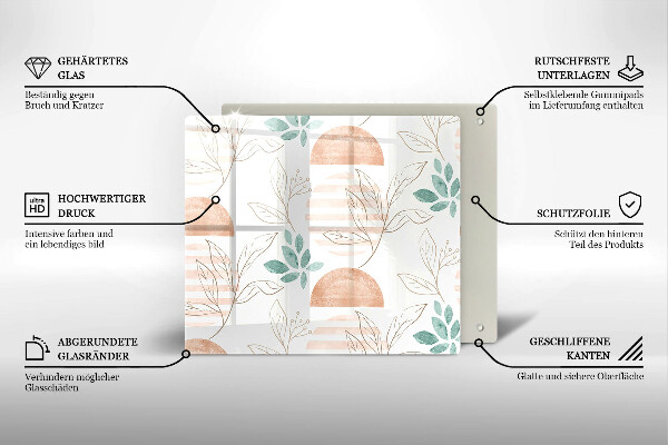 Work surface savers Boho pattern leaves