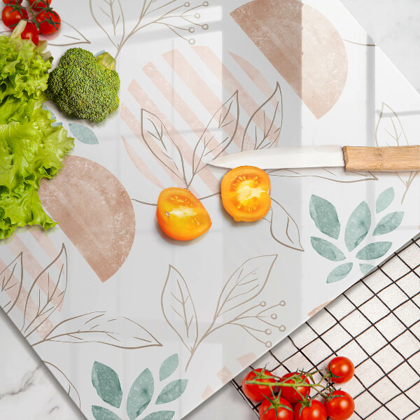Work surface savers Boho pattern leaves