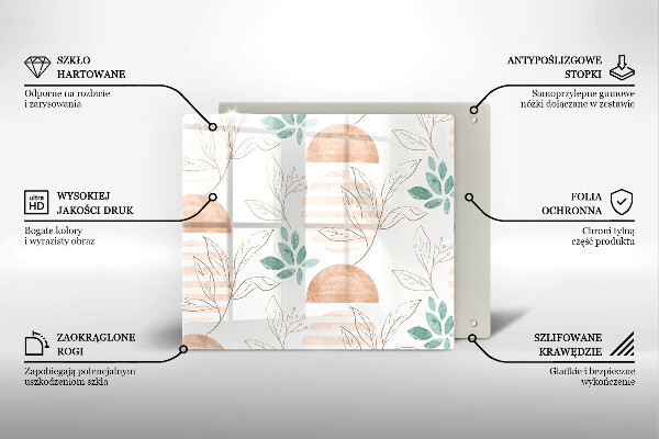 Work surface savers Boho pattern leaves