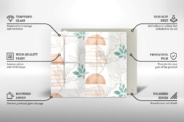 Work surface savers Boho pattern leaves