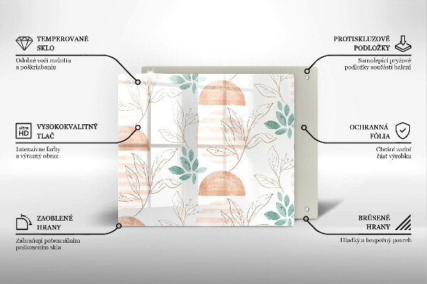 Work surface savers Boho pattern leaves