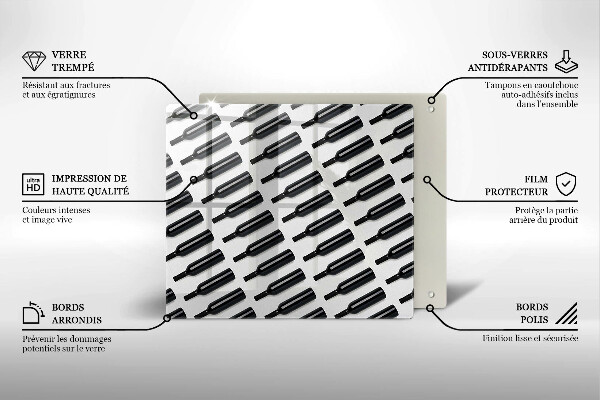 Worktop saver Black bottles of wine