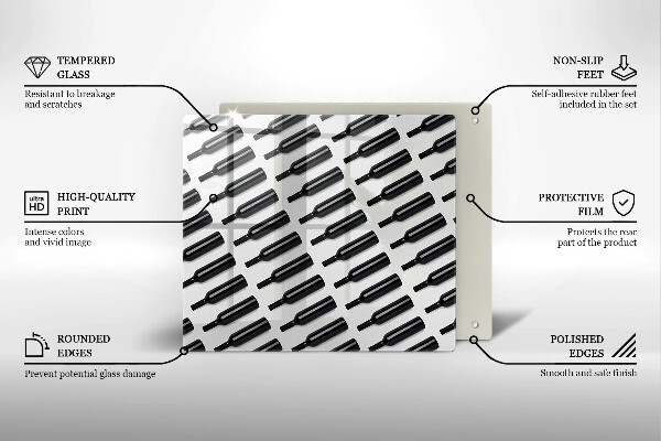 Worktop saver Black bottles of wine