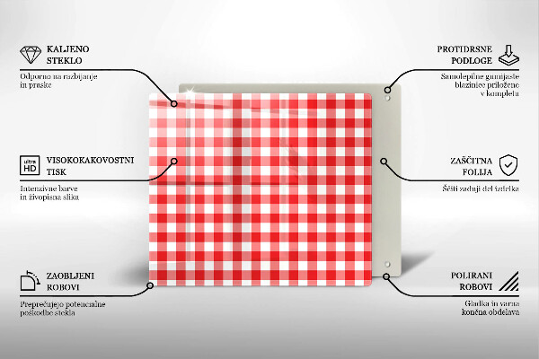 Worktop saver Red white grille