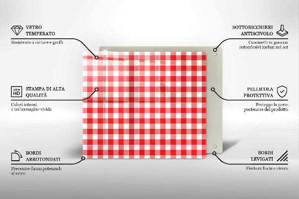Worktop saver Red white grille