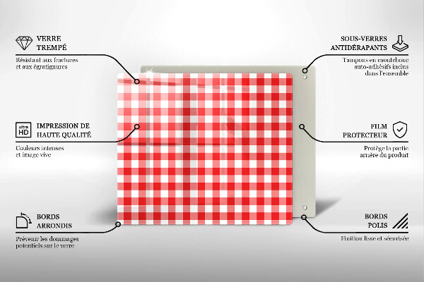 Worktop saver Red white grille