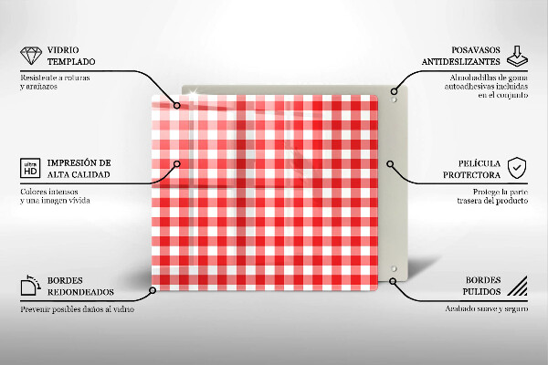 Worktop saver Red white grille