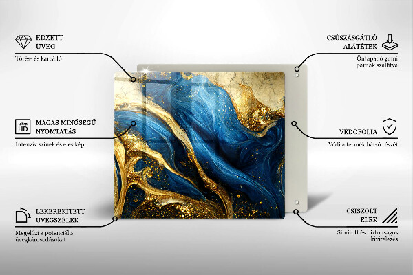 Worktop saver Blue-gold marble