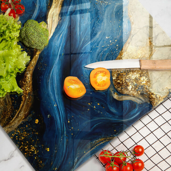 Worktop saver Blue-gold marble