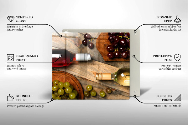 Worktop saver Bottles of wine and grapes