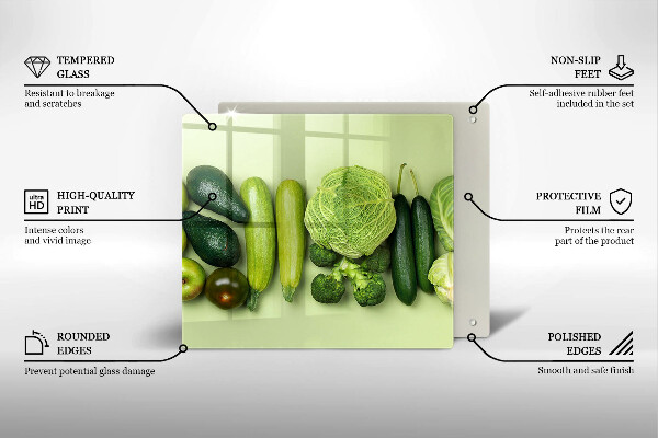 Worktop saver Green fruits and vegetables