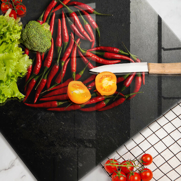 Work surface savers Chili peppers heart