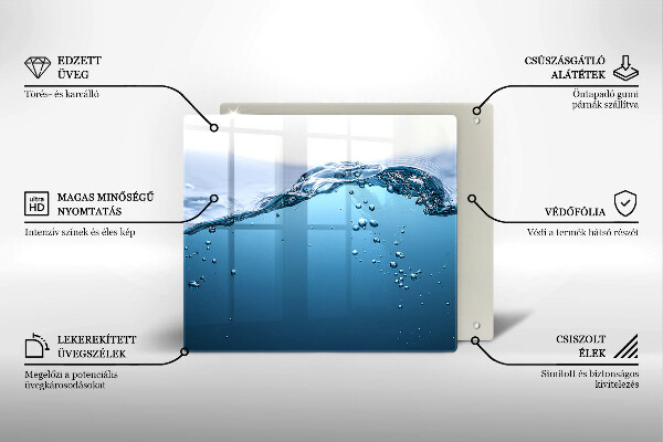 Glass worktop saver Blue water