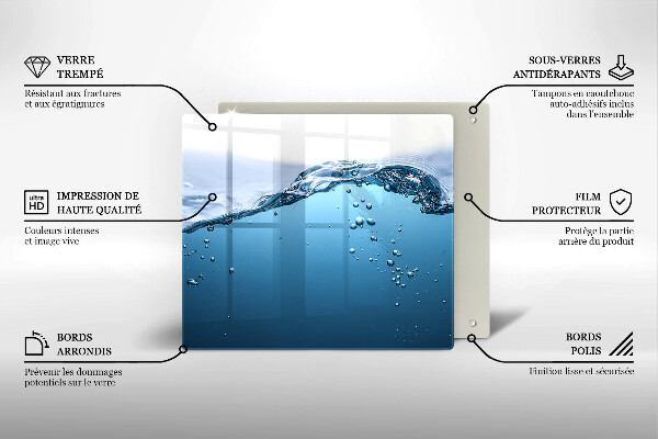 Glass worktop saver Blue water