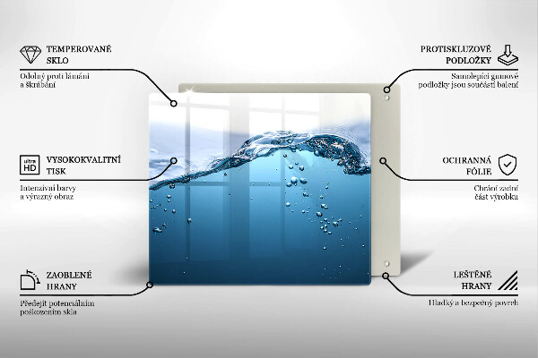 Glass worktop saver Blue water