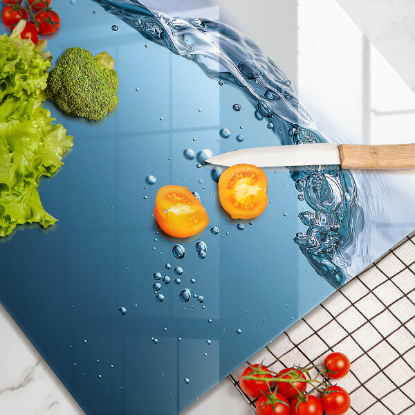 Glass worktop saver Blue water