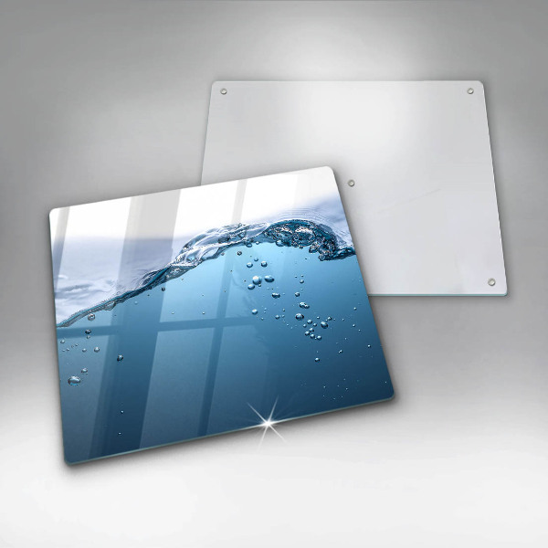 Glass worktop saver Blue water