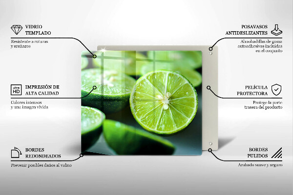 Glass worktop saver Lime citruses