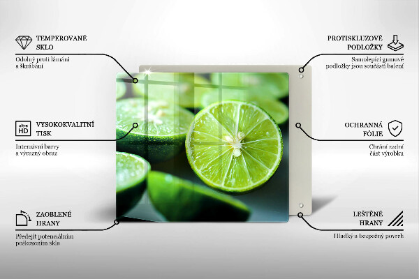 Glass worktop saver Lime citruses