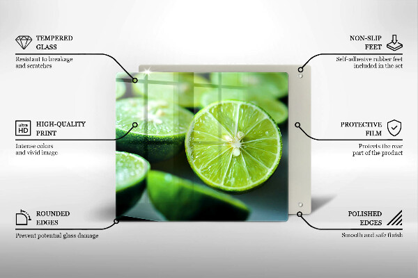 Glass worktop saver Lime citruses