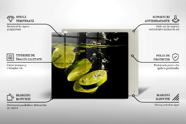 Glass worktop saver Lime in water