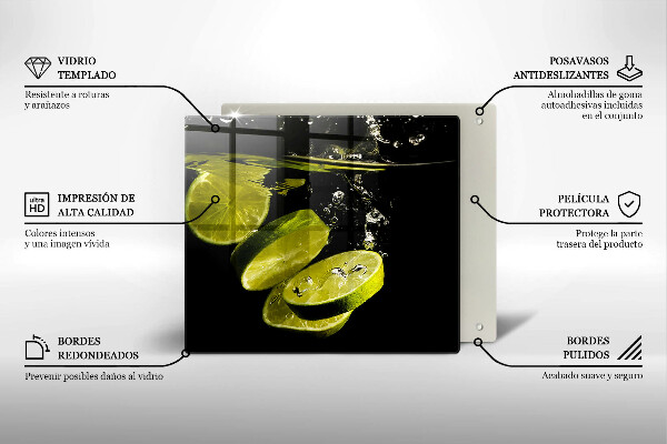 Glass worktop saver Lime in water