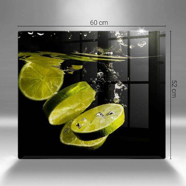 Glass worktop saver Lime in water
