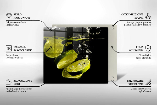 Glass worktop saver Lime in water