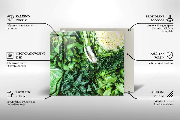 Glass worktop saver Green vegetables