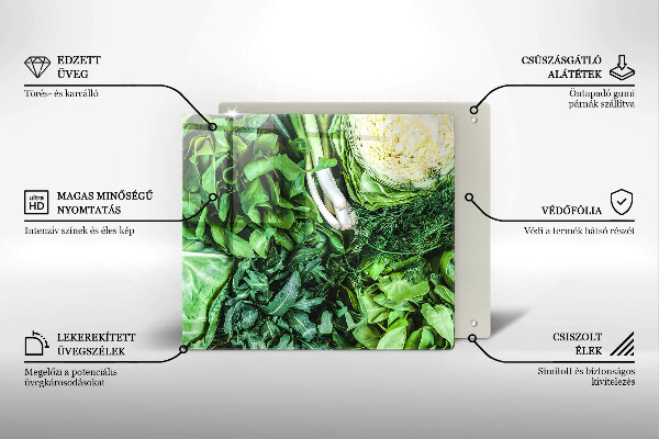 Glass worktop saver Green vegetables