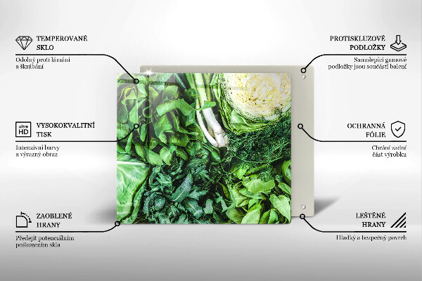 Glass worktop saver Green vegetables