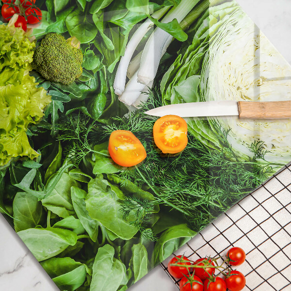 Glass worktop saver Green vegetables