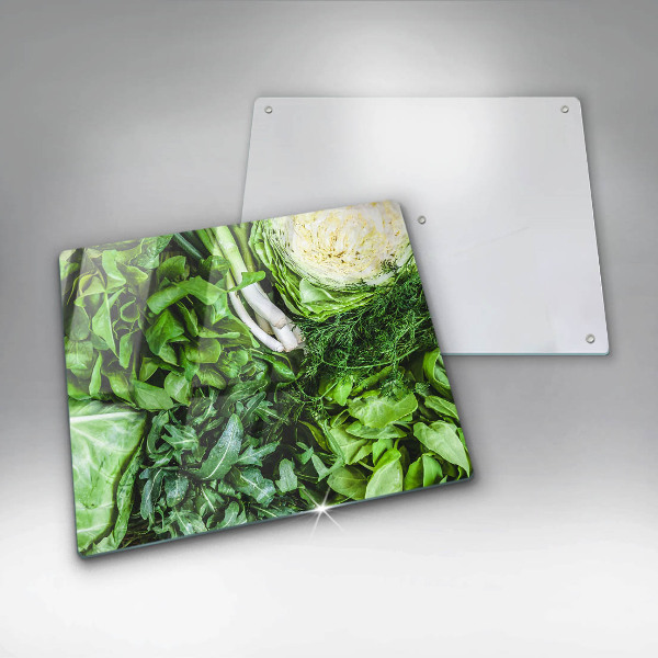 Glass worktop saver Green vegetables