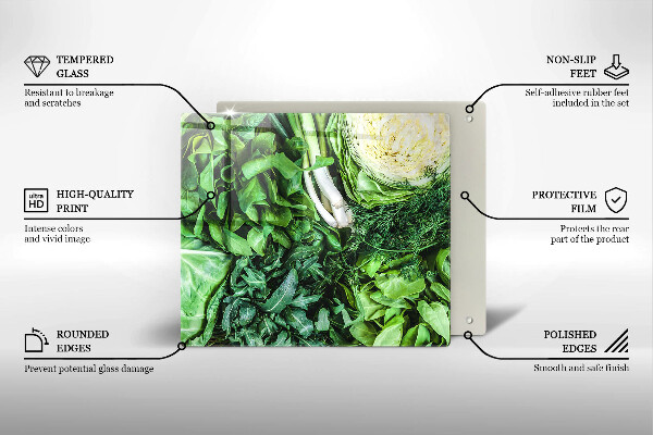 Glass worktop saver Green vegetables