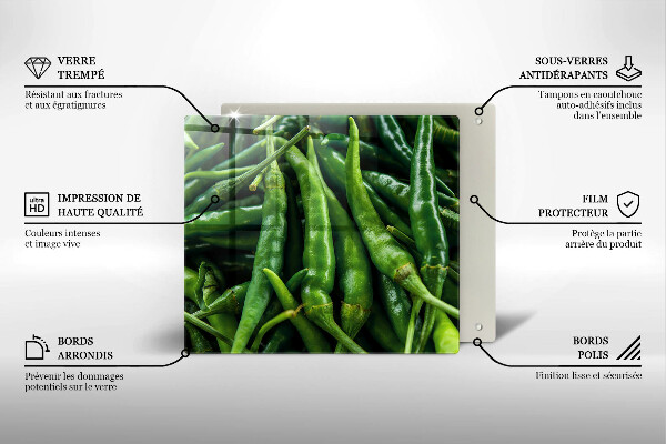 Glass worktop saver Pods peas